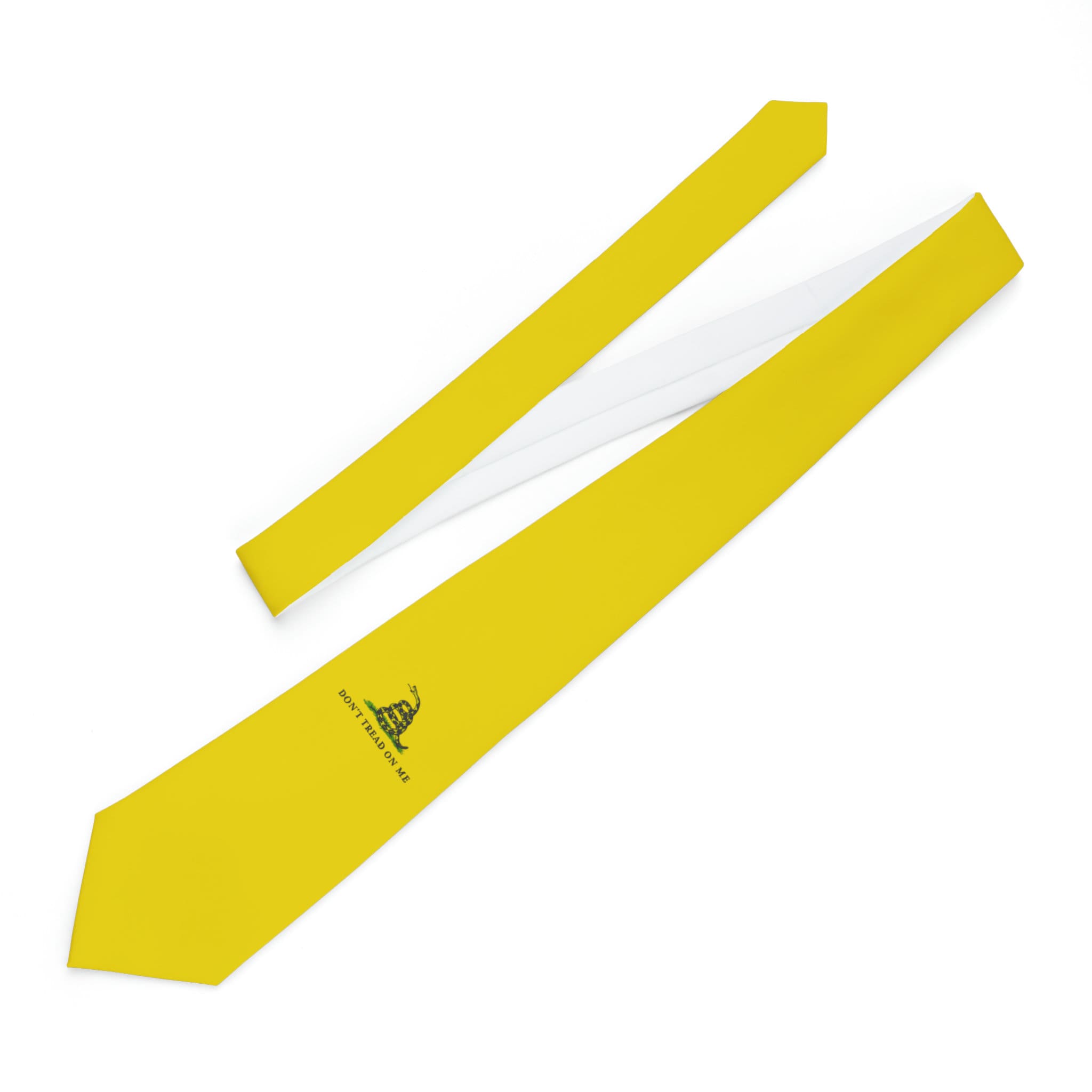 Elevate Your Style with the Yellow Gadsden Flag Printed Necktie.  USA!